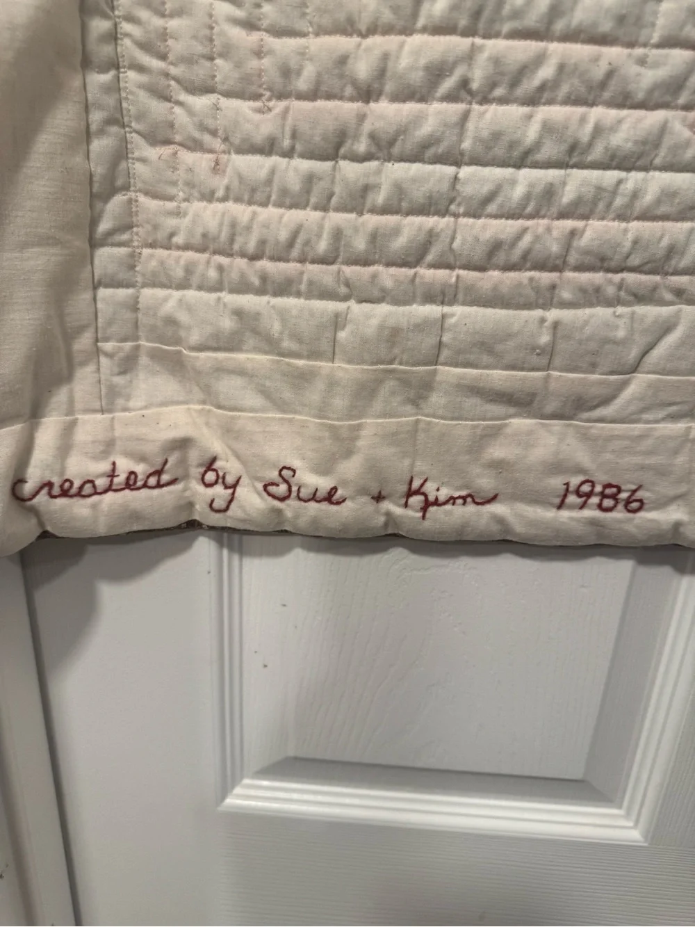Vintage Handmade 80s Quilt Wall Decor